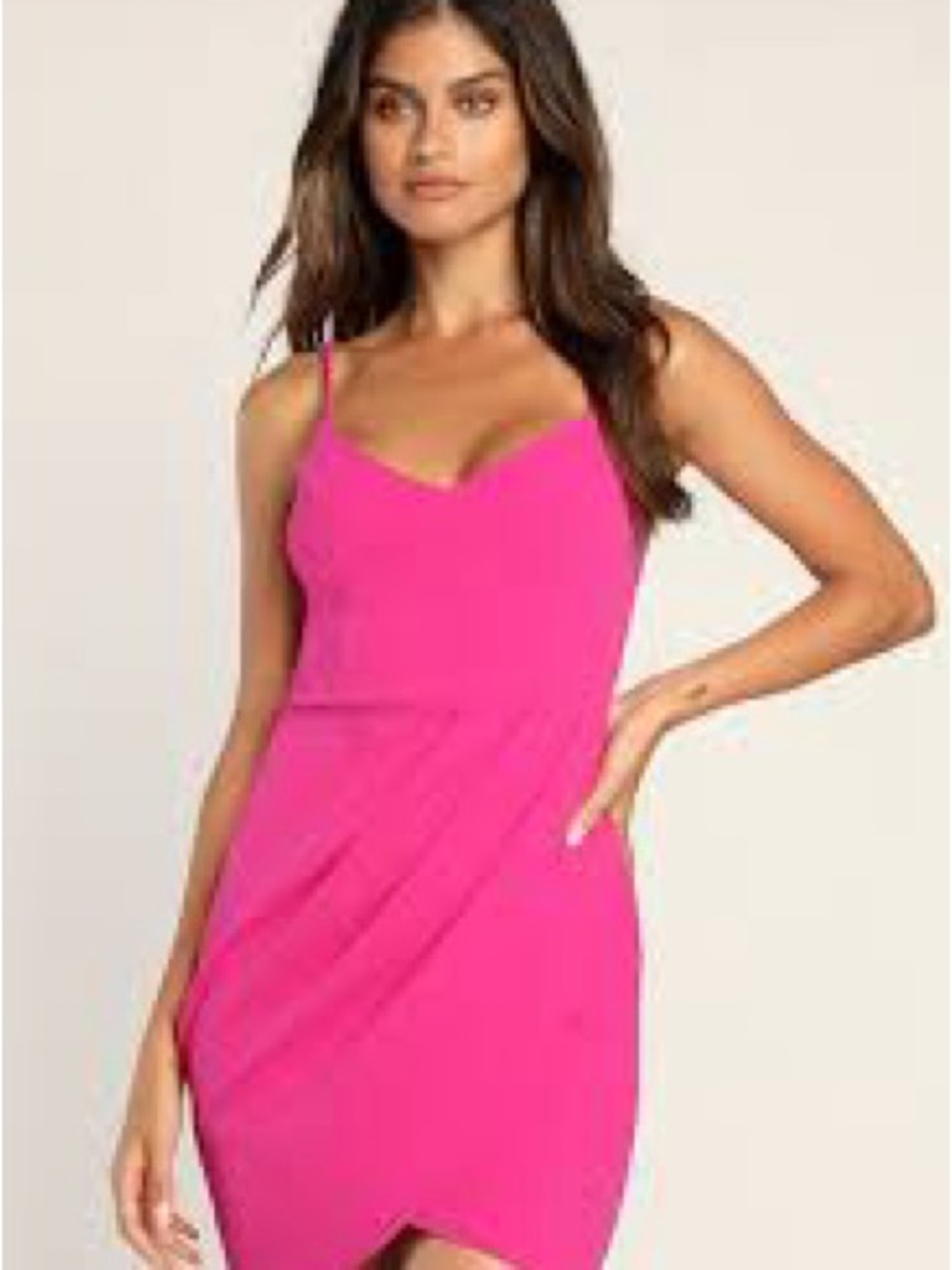 Lulu's Hot Pink Spaghetti Strap Mini Dress